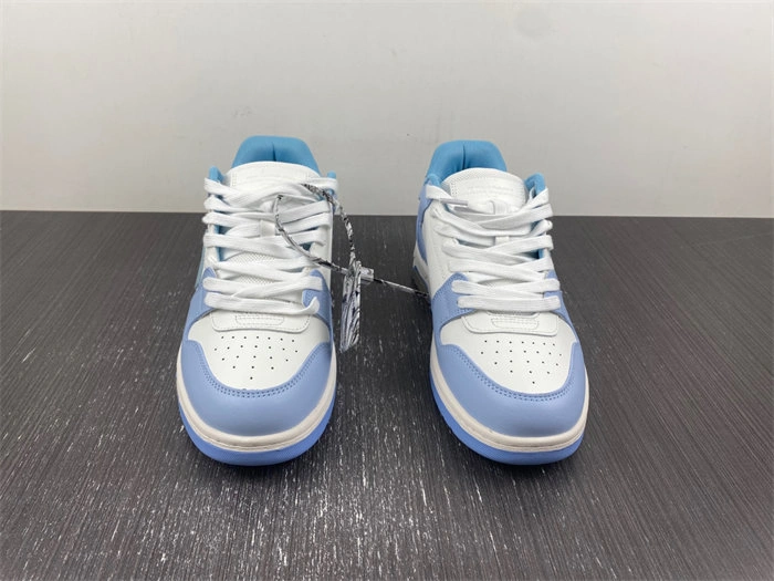 OFF-WHITE OOO Low Out Of Office Calf Leather White Light Blue OMIA189F20LEA Affordable 3111